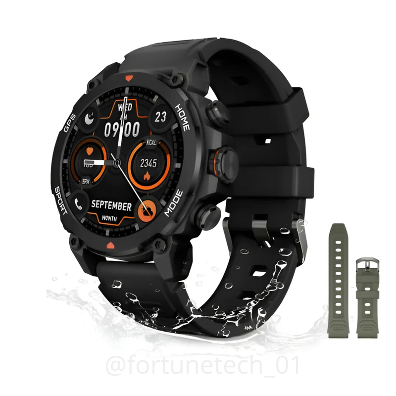 Smartwatch Aurafit G6 Gps Strava Preto Esportivo + Pulseira