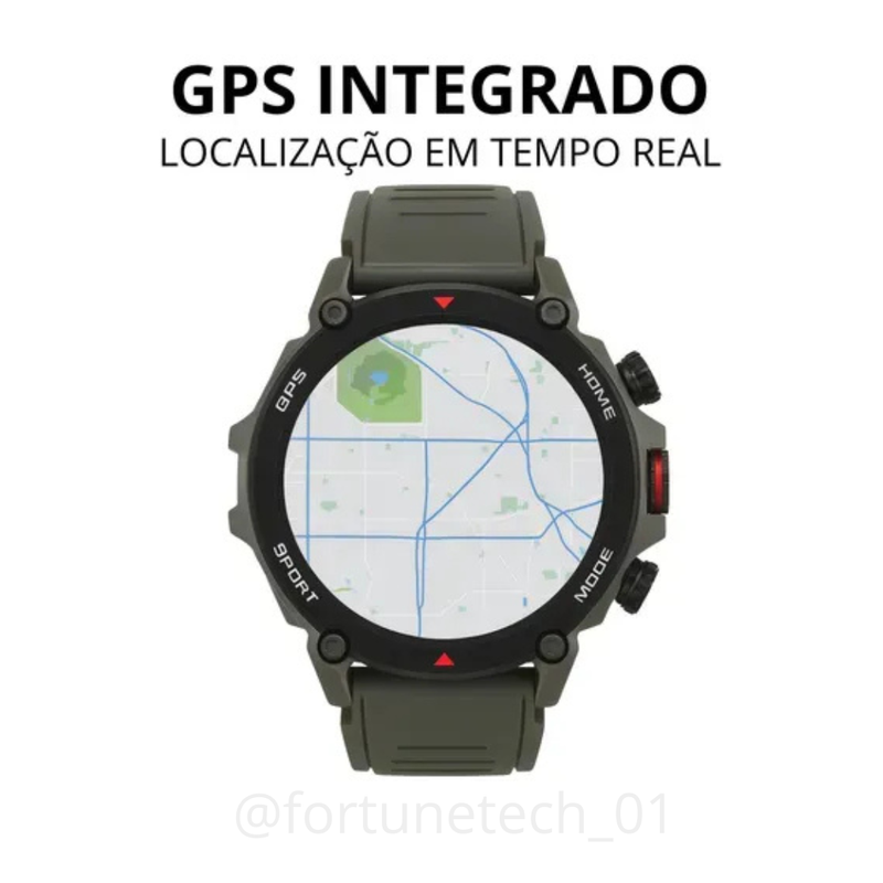 Smartwatch Aurafit G6 Gps Strava Preto Esportivo + Pulseira