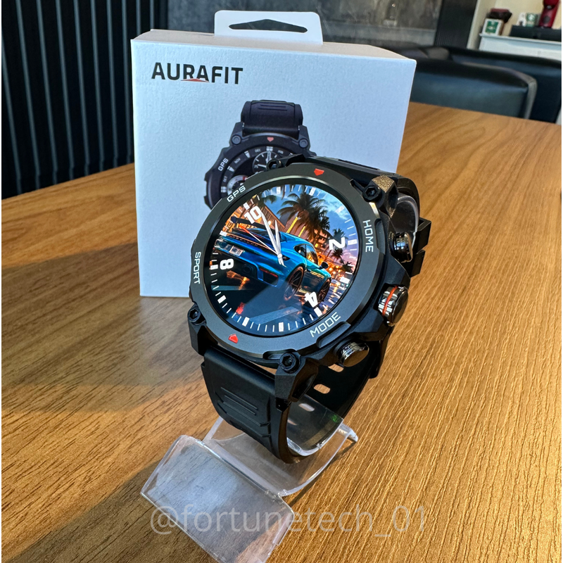 Smartwatch Aurafit G6 Gps Strava Preto Esportivo + Pulseira